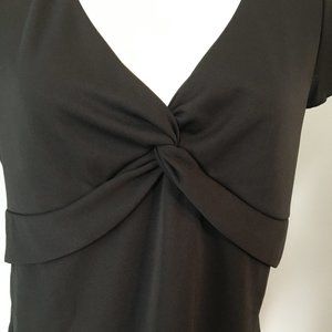 Parallel Black Short Flutter Sleeve Blouse - Sz M